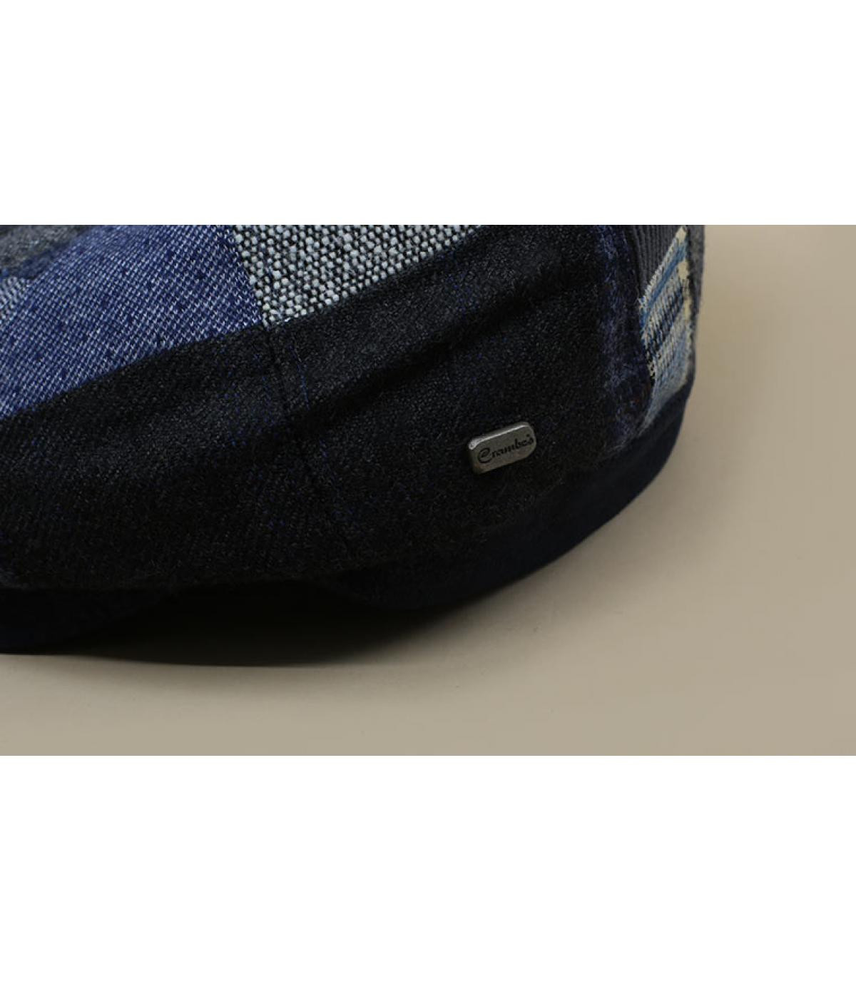 Newsboy Cap Patchwork blau Wolle Newsboy Cap Patchwork blau Wolle